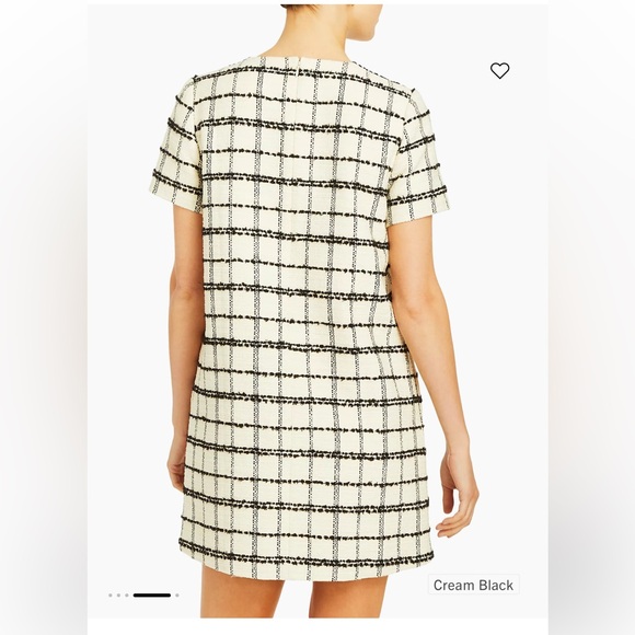 Plaid Mini Dress in Cream and Black - Picture 3 of 5